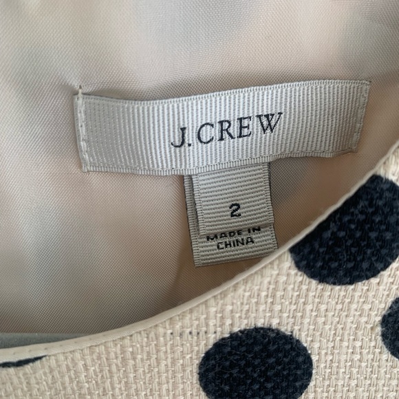 J. Crew cream with black polka dots shift dress - Picture 3 of 3